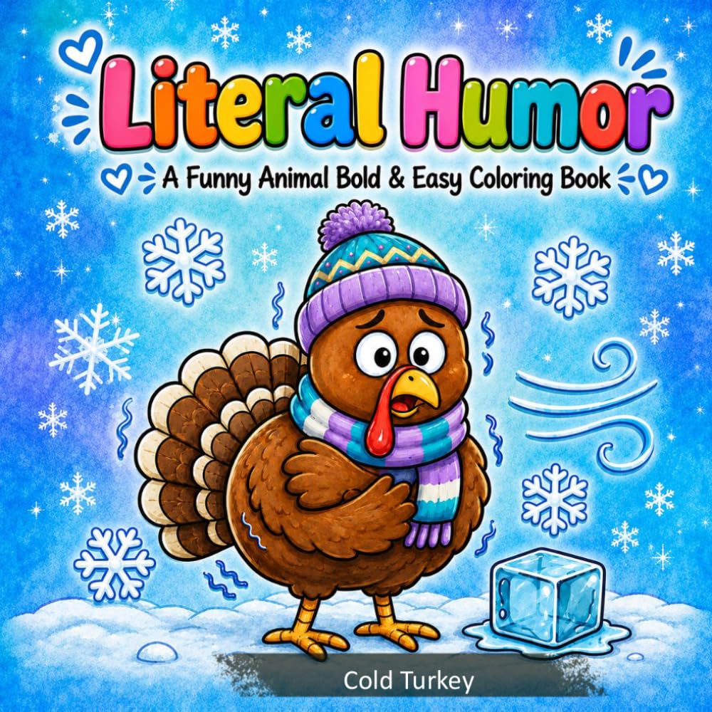 Literal Humor: A Funny Animal Bold & Easy Coloring Book (Literal Humor Coloring)
