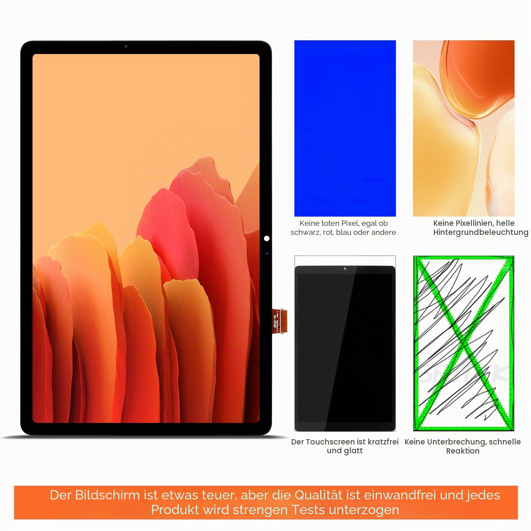 LCD Display für Samsung Tab S10 FE Ersatzbildschirm für Samsung Galaxy Tab S10 FE SM-X520 SM-X526B X526 11 Zoll LCD Display Digitalizer Touchscreen zusammengebaut mit Werkzeugen, Schwarz