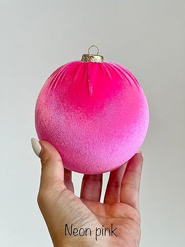 Beige Christmas Handmade Velvet Ornaments, Bulk Christmas Balls, Christmas Tree Bulbs, Christmas Decorations, Christmas Gift Idea (25)