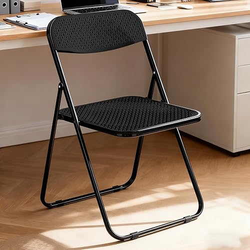 Miniatura 8 de Paquete de 10 sillas plegables de plástico, sillas plegables de plástico, sillas de fiesta portátiles para interiores y exteriores, asientos