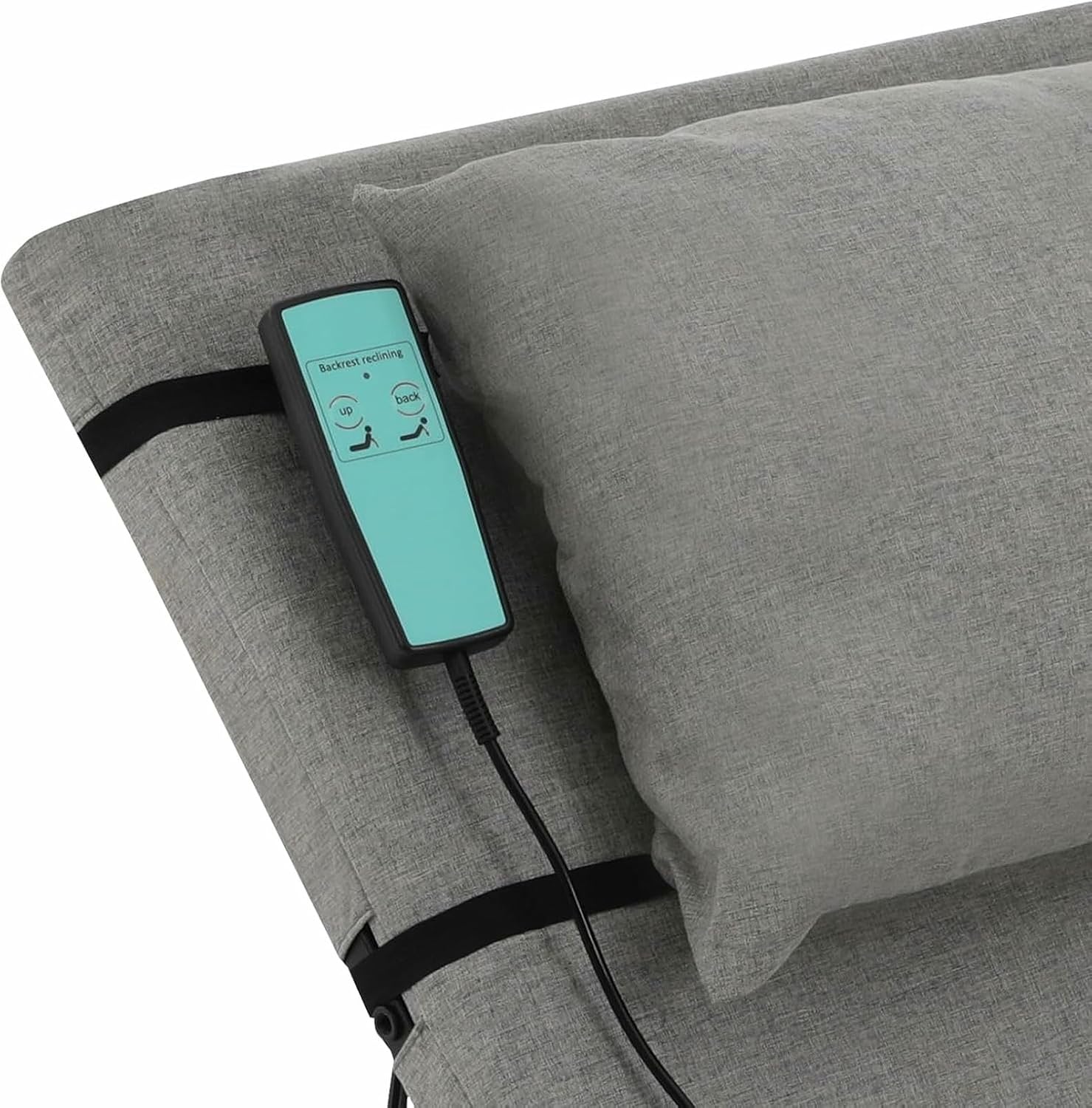 Electric Lifting Backrest for Bed, 2-80° Adjustable, Carbon Steel Frame 661 lbs Capacity Lifting Backrest for Seniors and Pregnant