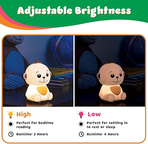 Miniatura 4 de LitezAll Linterna de silicona que cambia de color esponjoso de mono