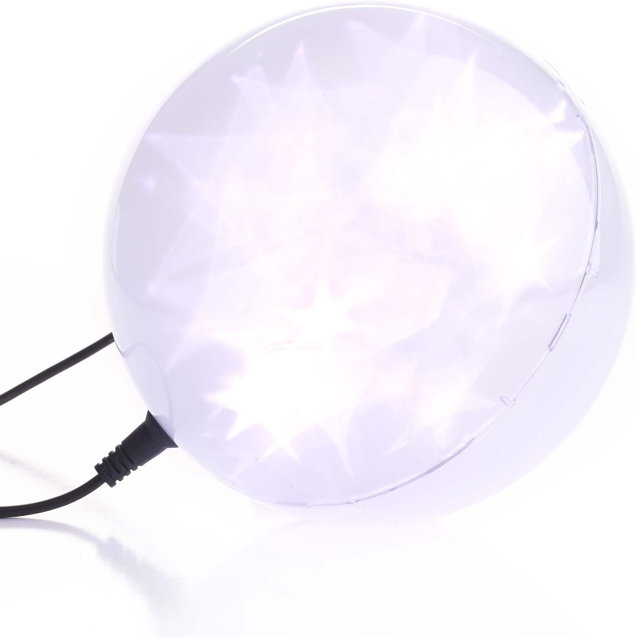 24 Cool White LEDs - 6 in. Dia. Holographic Starfire Sphere - Black Wire - Indoor/Outdoor - Battery Operated with Timer