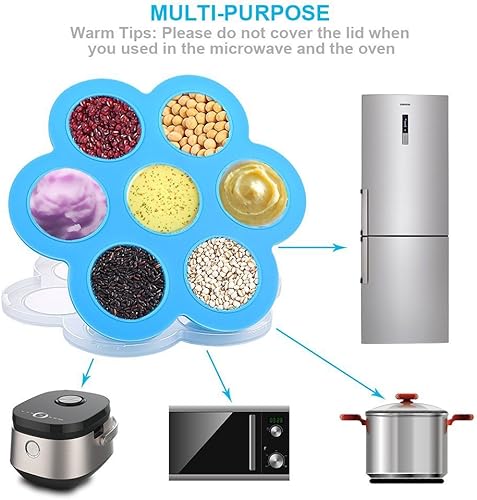 Miniatura 4 de Mini moldes de silicona para bocados de huevo para olla instantánea, paquete de 2 unidades, sin BPA, bandeja para congelador con tapa, contenedor de