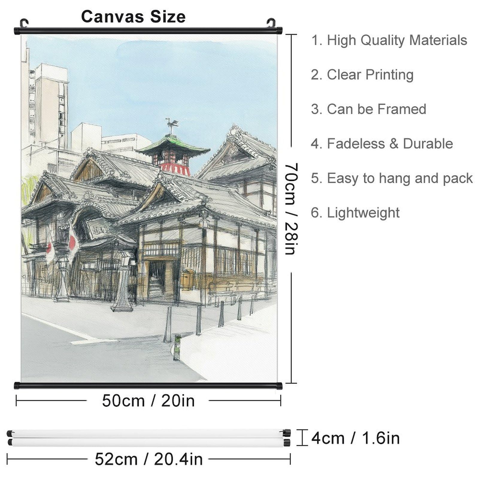 道後温泉 タペストリー 約70cm 【公式通販】