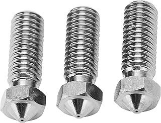 Hardened Steel Volcano Nozzle, 3Pcs M6 Volcano Hotend Extruder Accessories 3D Printing Volcano Nozzle for 3D Printing High TemperatureCarbon Fiber Filament 1.75mm(0.2mm)
