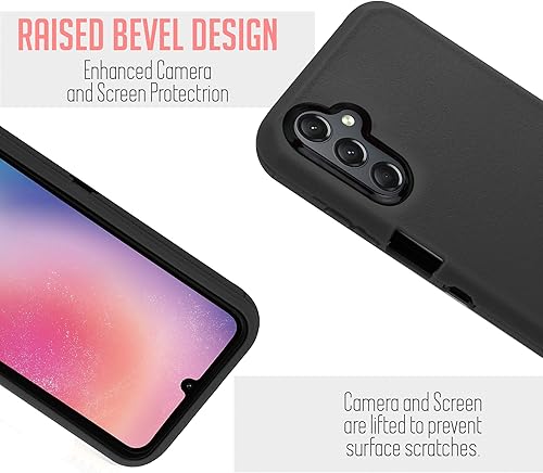 Miniatura 5 de Jackpotwireless - Funda para Samsung Galaxy A24 4G, de cuerpo completo, resistente, giratoria, con clip para cinturón, funda de doble capa, soporte