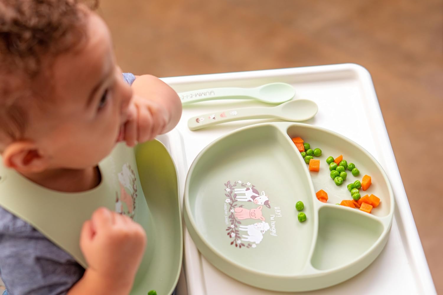 Stephen Joseph Silicone Baby Plate, One size, Space