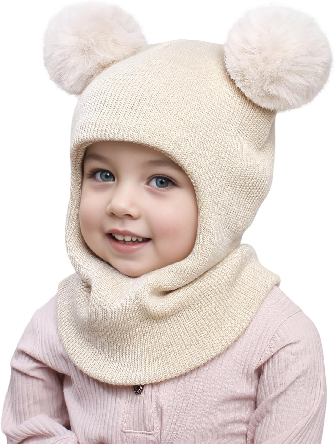 YATEEN Baby Winter Hat Scarf Set Kids Warm Windproof Knit Hood Fleece Hat - Image 2