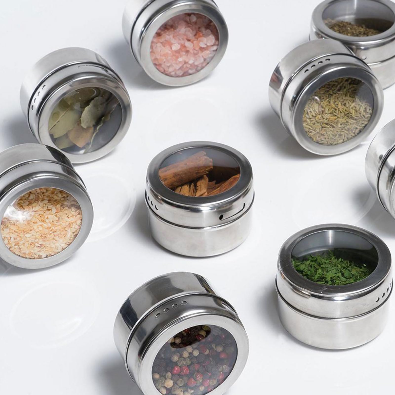 Gewürz-Organizer, Küchen-Gewürzbox, Edelstahl, für Kochbegeisterte, Gewürzdosen-Set, 12 Stück