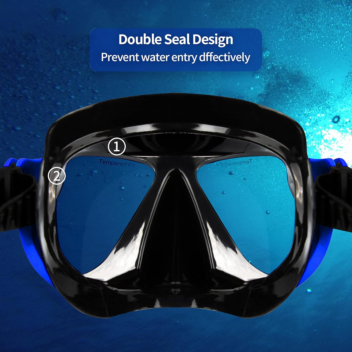 Craftend Diving Mask,Matte Finish,Anti-Fog Tempered Glass Lens Snorkeling Dive Mask,Premium Scuba Mask with Nose Cover for Snorkeling,Freediving,Swimming Matte Blue : Sports & Outdoors