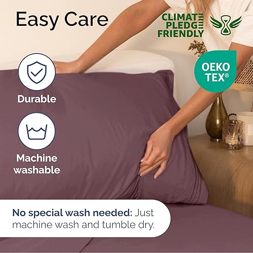 Vista 1181 de Juego de sábanas de 4 piezas tamaño king, extrasuaves, transpirables y refrescantes con esquinas profundas, sábanas de fácil ajuste y sin arrugas