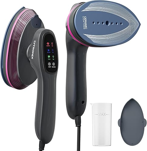 LYTRONIX Vaporizador de mano para ropa, vaporizador portátil con cabezal de planchado giratorio de 90, vaporizador de viaje con 2 modos de vapor,
