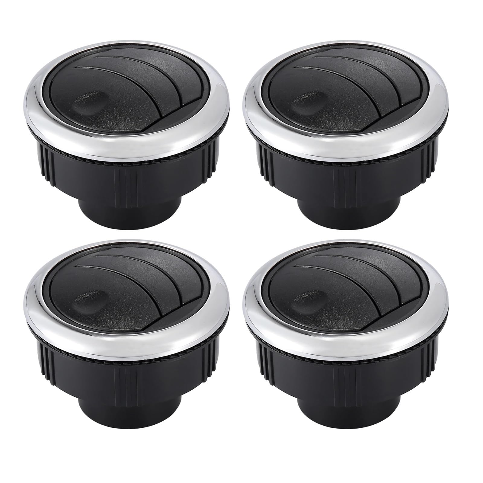RV Window and Vent Knob 4-Pack Round AC Air Vent Louver, Electroplate Knob for RV Bus Boat Caravan(B Type)