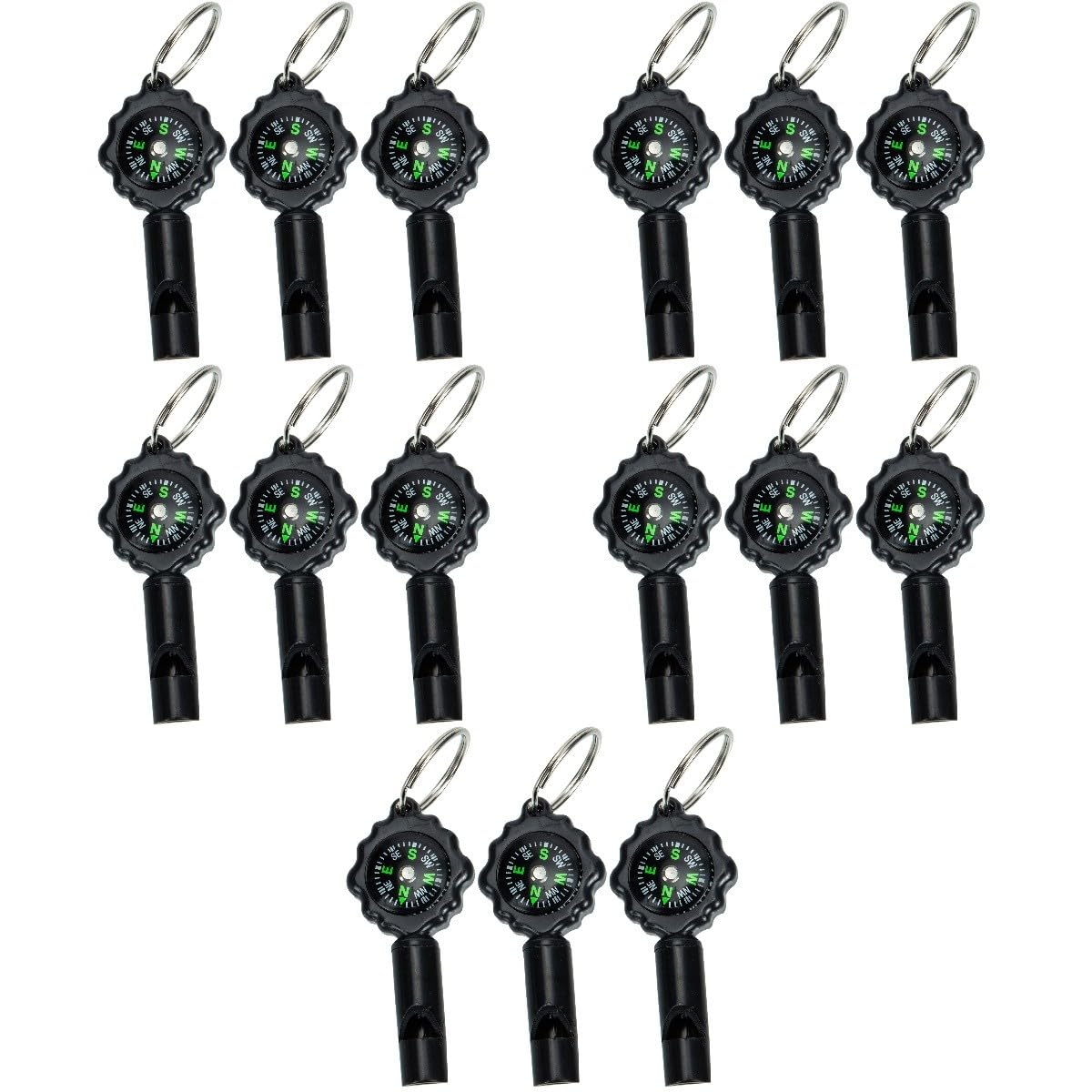 15piezas Silbato Multifuncional Con Brújula y Lanyard Accesorios De Supervivencia Para Camping Senderismo y Actividades Al Aire