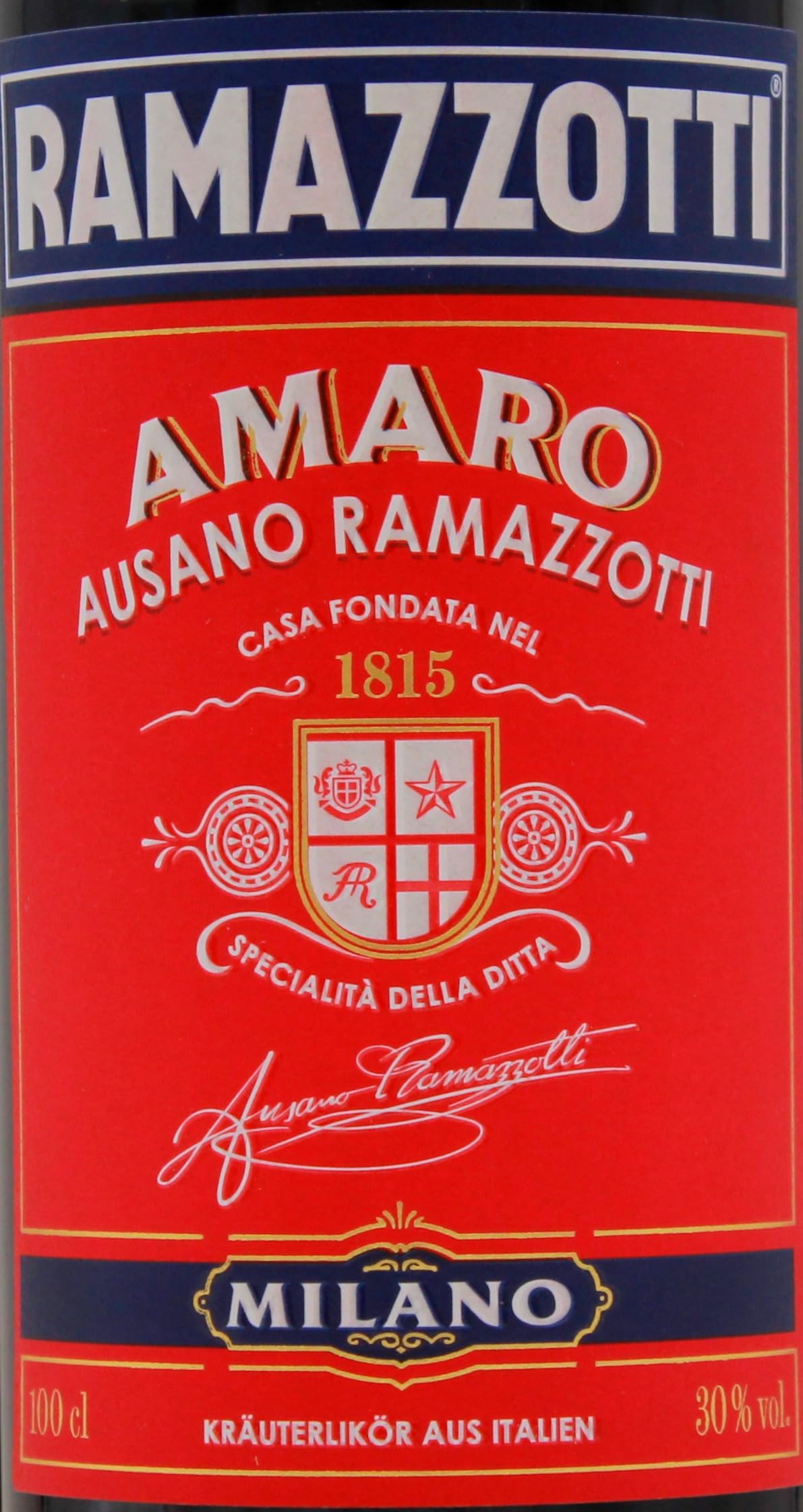 Ramazzotti Amaro Milano Kräuterlikör 30% vol., 6er Pack (6 x 1 l)