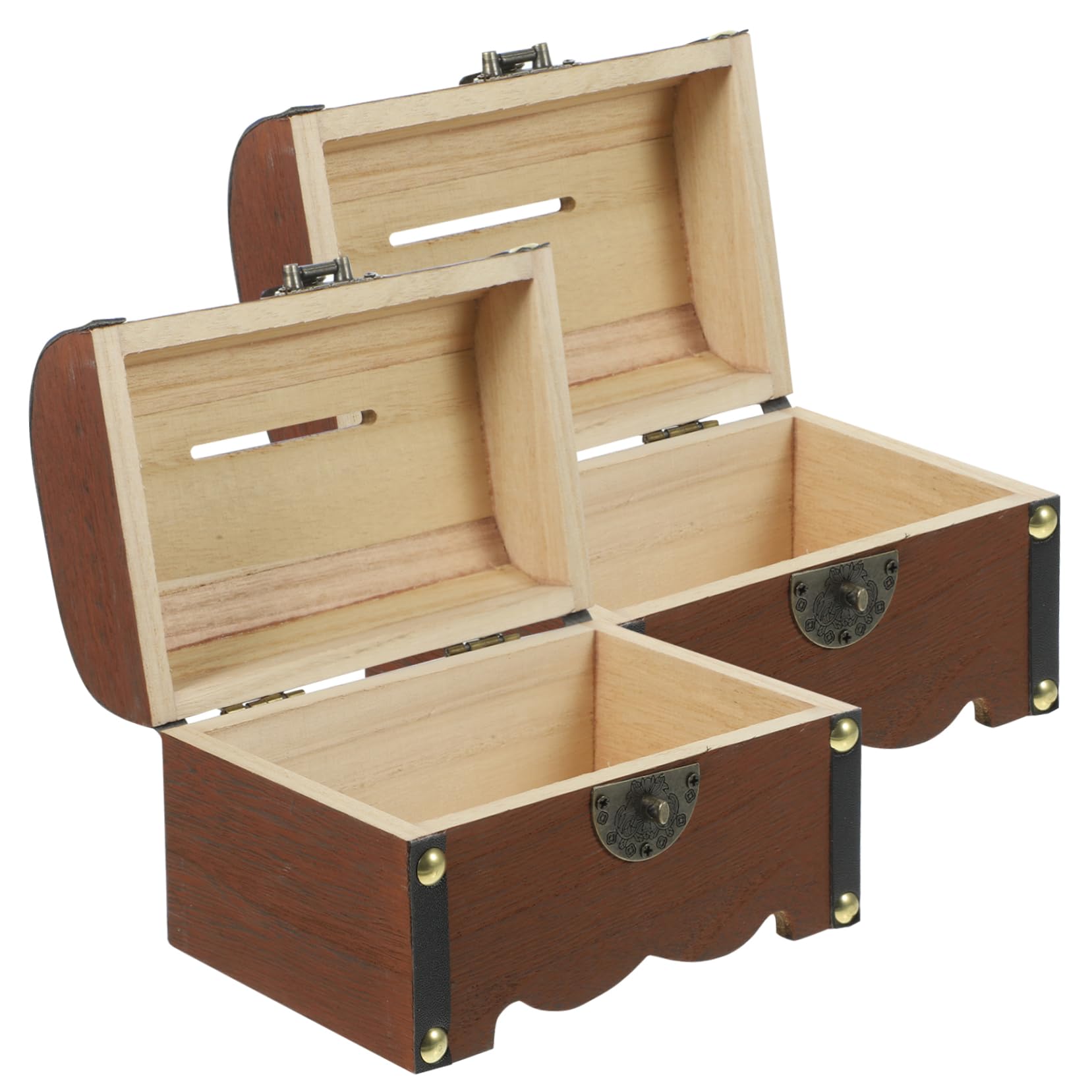 Boîte à trésor vintage en bois pour sécuriser vos bijoux et vider votre bureau