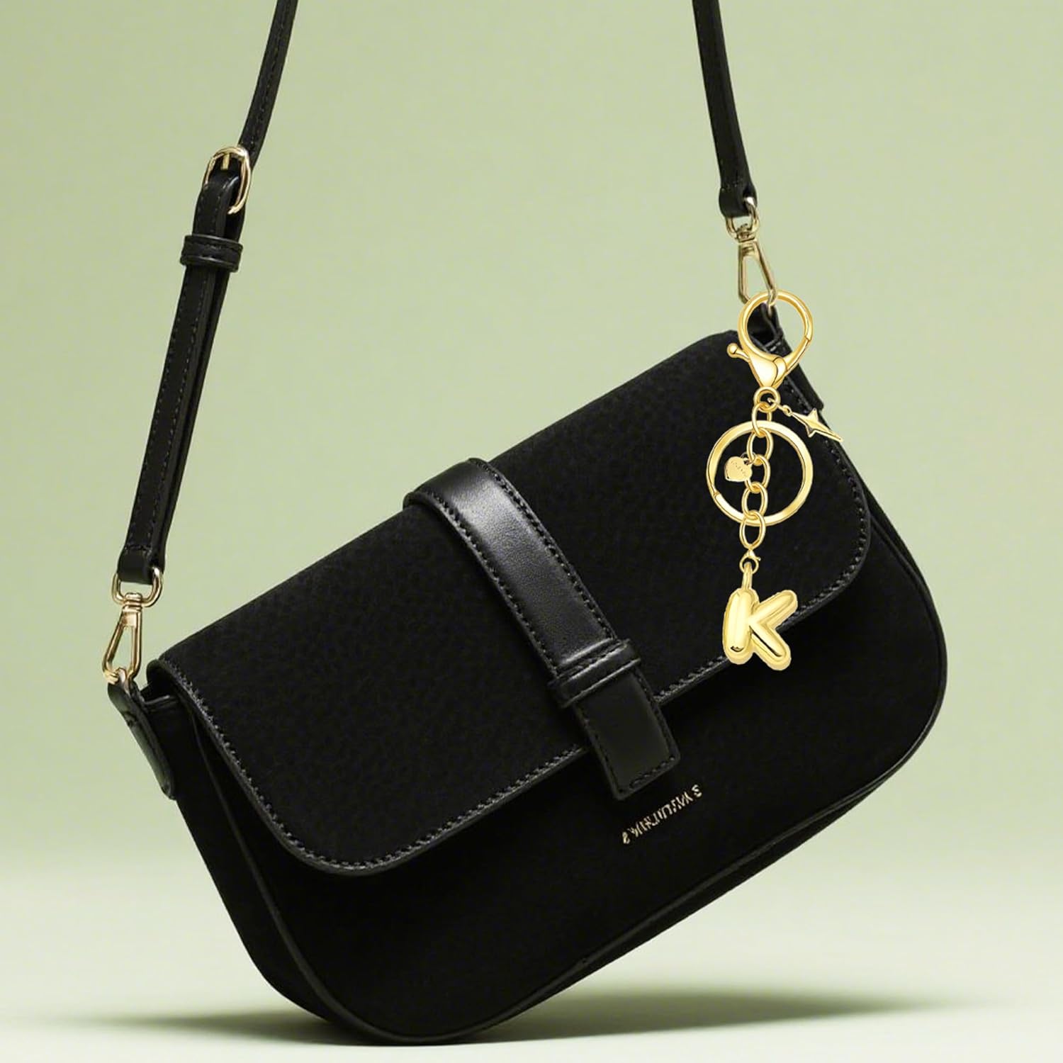 Gold Letter Keychain for Women, Initial Pendant Bag Charms for Handbags, Purse, Personalized Bubble Keychians Gift - Image 3