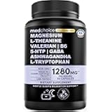 12-in-1 Sleep Support Capsules - Melatonin-Free and Non-Habit Forming Sleep Supplement with a Balanced Blend of Magnesium, Ashwagandha, L-Tryptophan, Valerian Root, GABA and 5-HTP (90 Capsules)