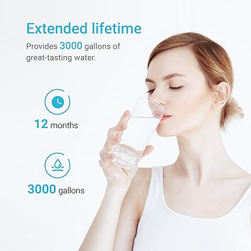 Miniatura 7 de AQUA CREST Filtro de repuesto para Elkay 51300C, sin chip compatible con estaciones de llenado de botellas Elkay ezH20 y Halsey Taylor, NSFANSI 42,