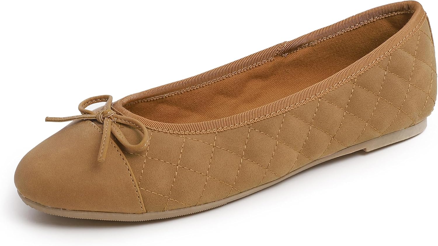 Camel Quilted Nubuck Toe Cap