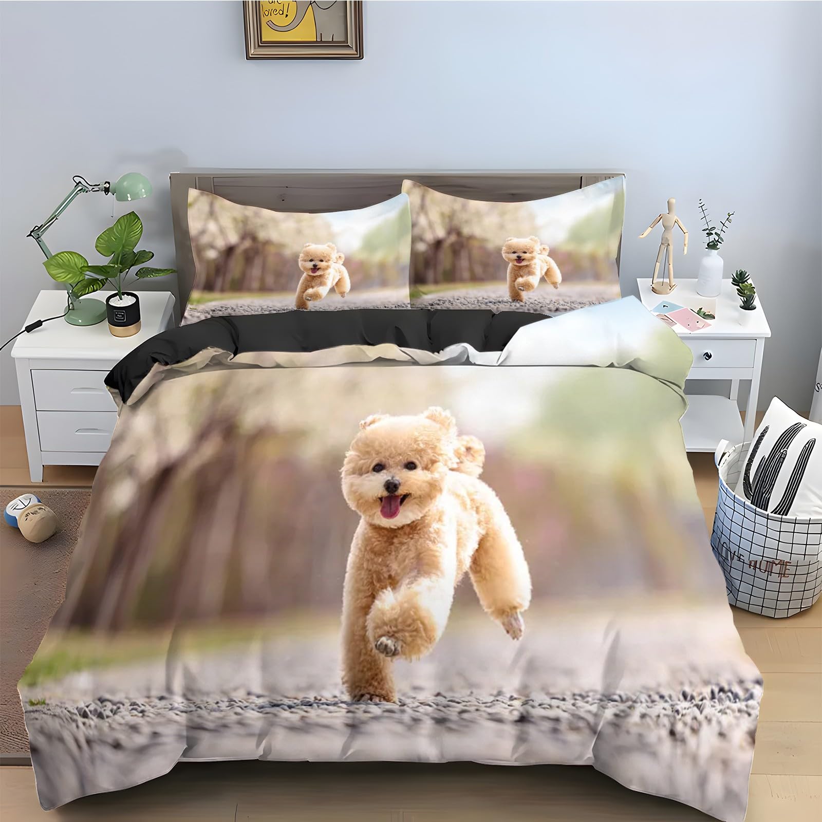 Housse de couette chiot 240x260 parure de lit douce pour envelopper vos nuits de tendresse