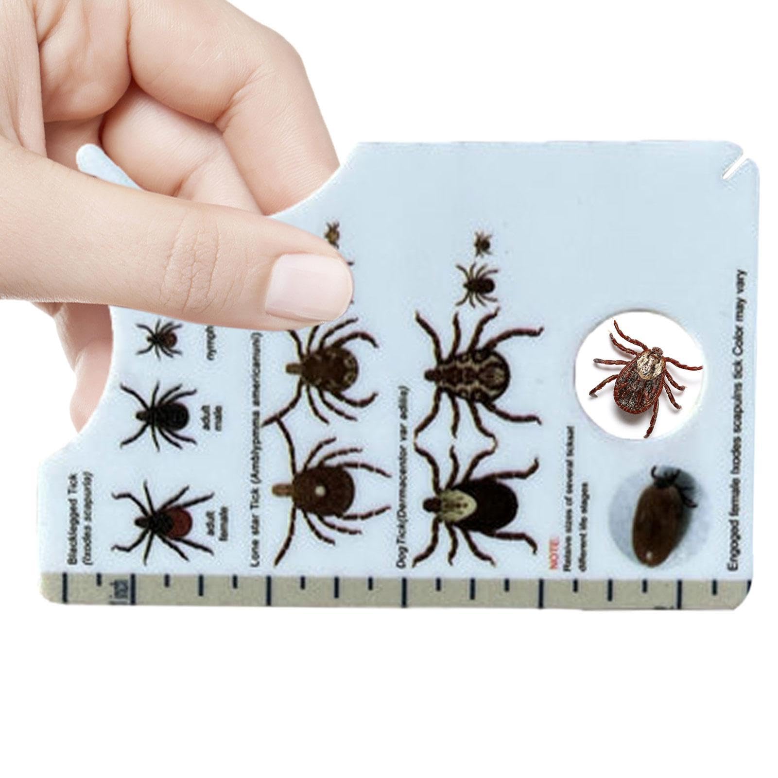 YoungwierTick Card for People - Allows Easy Removal of Ticks, Portable Tick Cards with Magnifying Glass for Sports Enthusiasts, Travellers, Pets