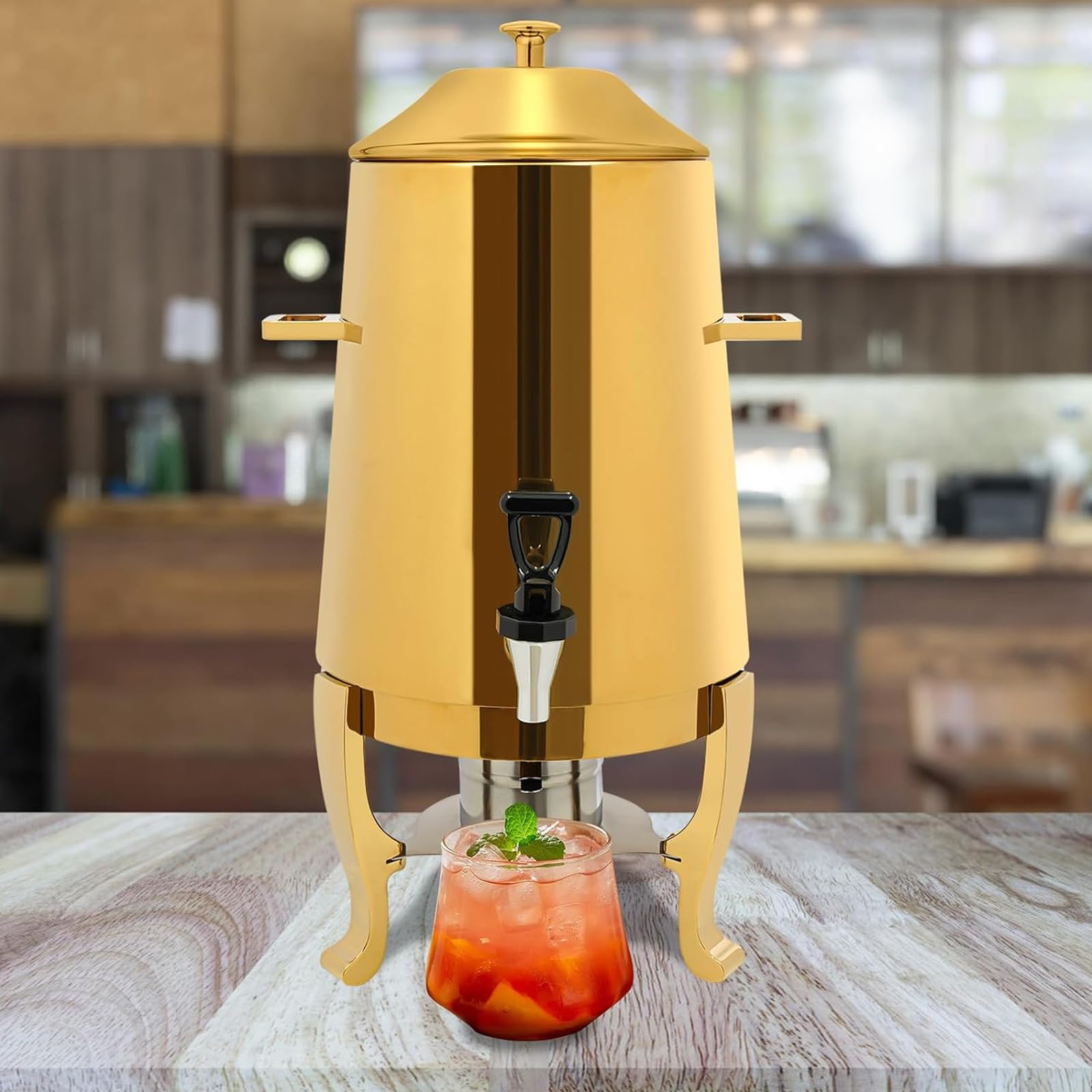 Dispenser per bevande calde da 13 l, in acciaio inox, con rubinetto, per caffè, tè, acqua, succhi di frutta, per catering, matrimoni, eventi, feste