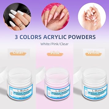 Acrylic Nail Kit for Beginners with Everything Professional, 12 Glitter Powder Nail Kit Acrylic Set, Nail Care Art Design Tip Brush Clipper File Supplie, DIY Tool