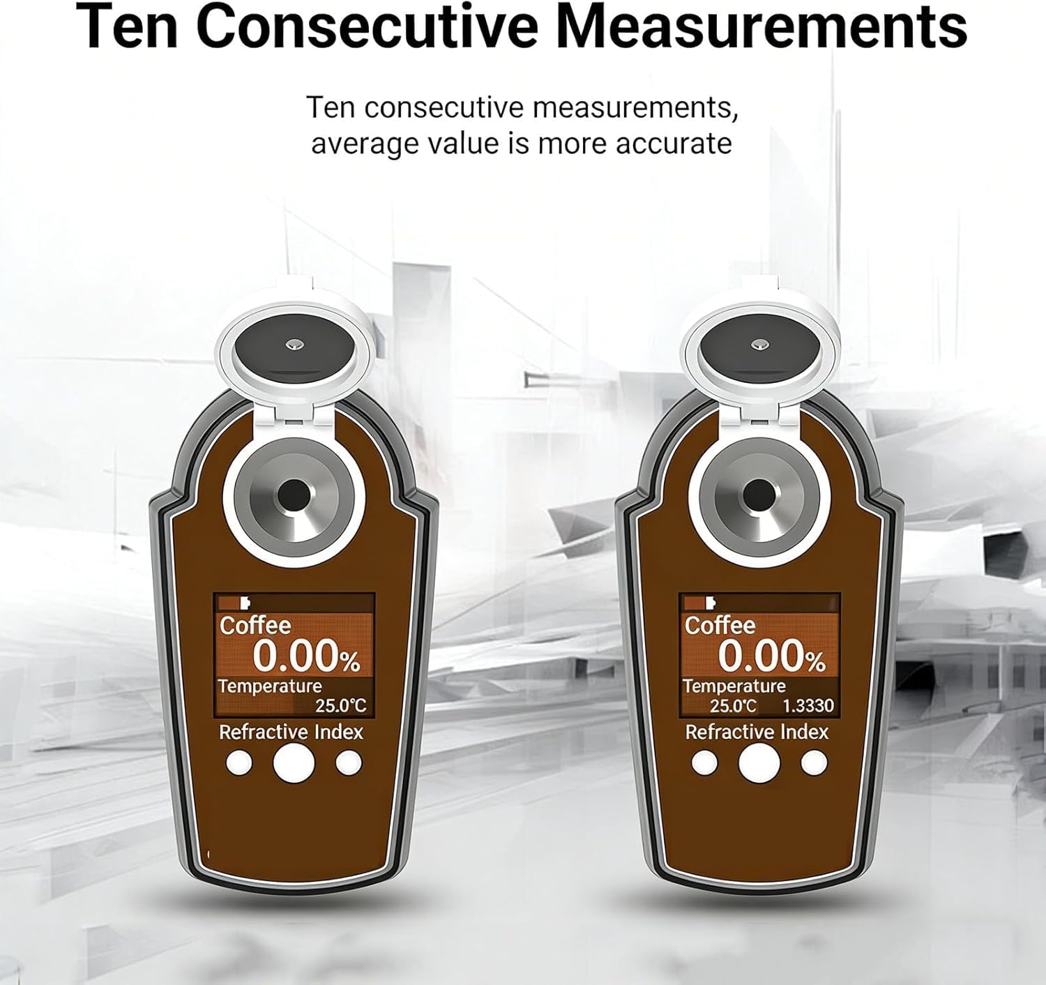 Digitales Kaffeekonzentrationsmessgerät Handtester 0-25% Testbereich Genauigkeit ±0,15% für Röster und Kaffee-Enthusiasten, genaue 10 aufeinanderfolgende Tests