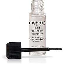 Mehron Makeup Rigid Collodion with Brush | Scarring Liquid | Liquid Scar Makeup | SFX Scar for Film .125 oz (4ml)