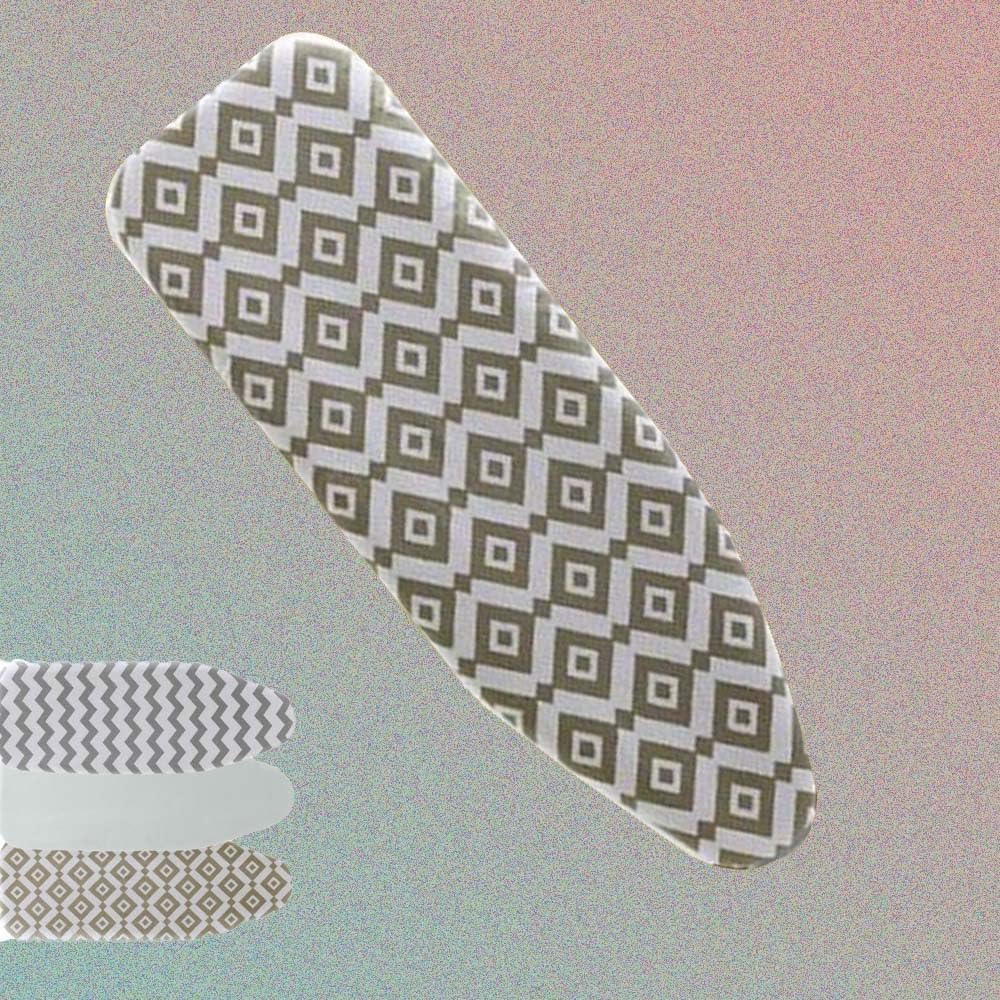 12" X 42" Ironing Board Cover Pad, Cotton Replacement Ironing Board Pad, Heat Resistant Ironing Covers，Iron Board Cover Easy Installation(Rippled)