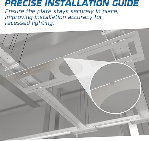 Miniatura 6 de OhLectric Placa rugosa de nueva construcción para luz LED  Soporte de acero delgado  Fácil de instalar  Guía para electricistas y paneles de yeso