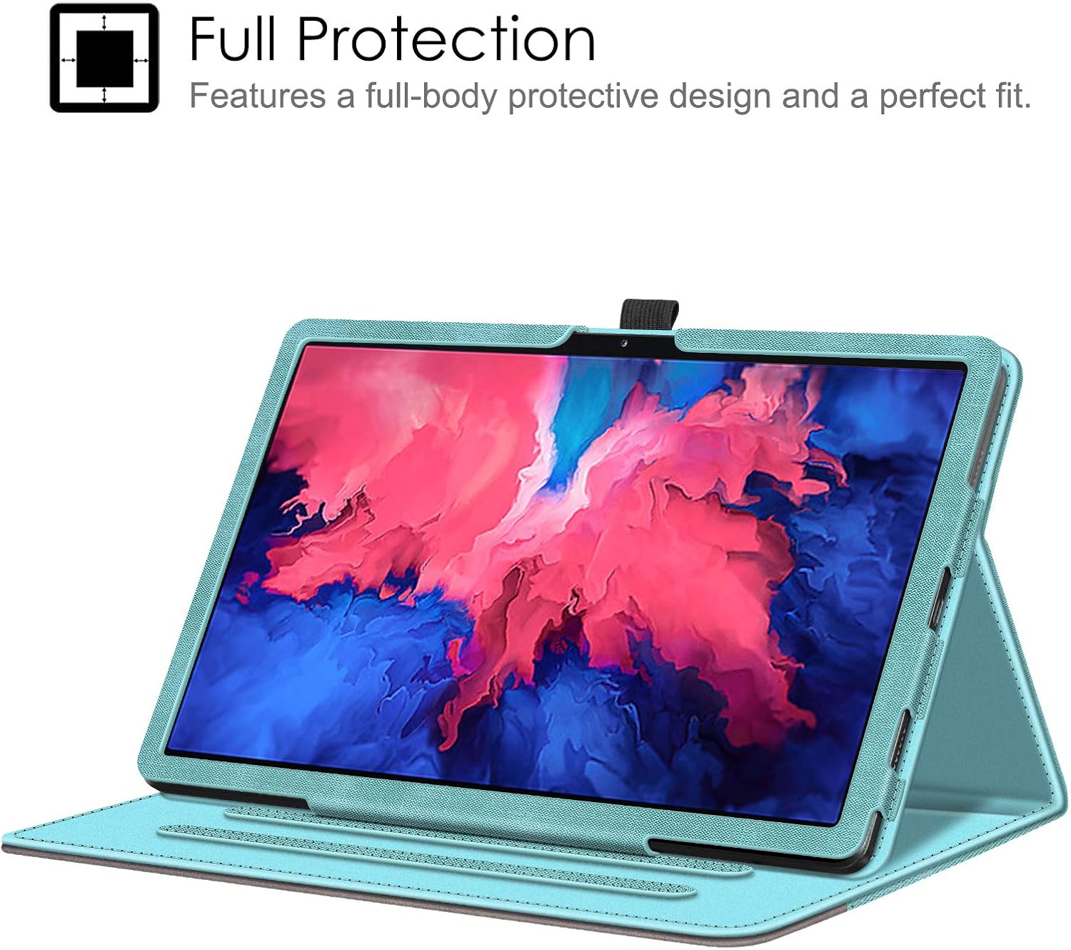 Fintie Case for Lenovo Tab P11 Plus Case 2021, Multi-Angle Viewing Folio Cover w/Pocket, Auto Wake/Sleep for Lenovo Tab P11 11” 2020 (Model: TB-J607F TB-J606X) Release Tablet, Turquoise