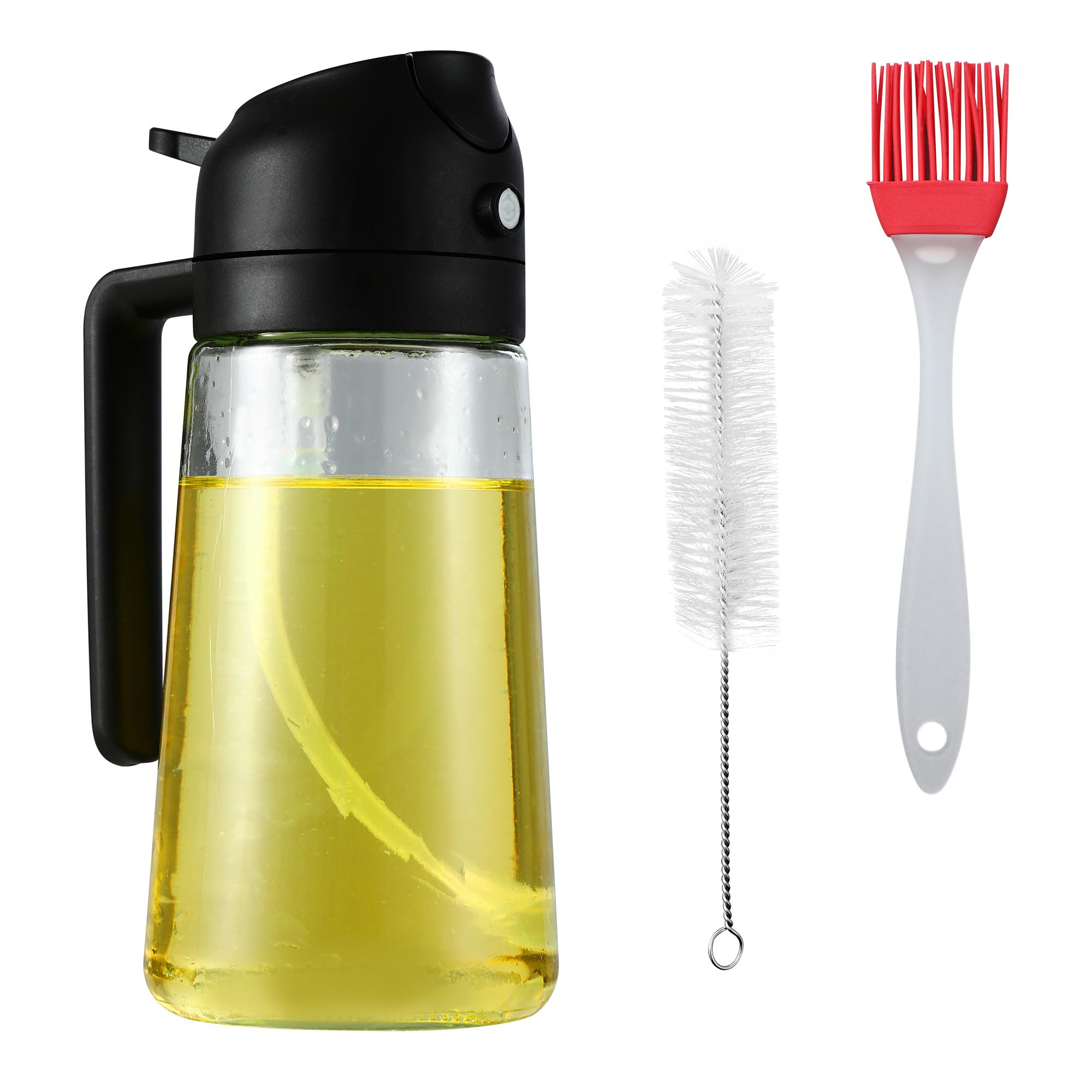 Spruzzino Olio Per Friggitrice Ad Aria 470ml - In Vetro, Con Pennello E Pinze - Foto 7