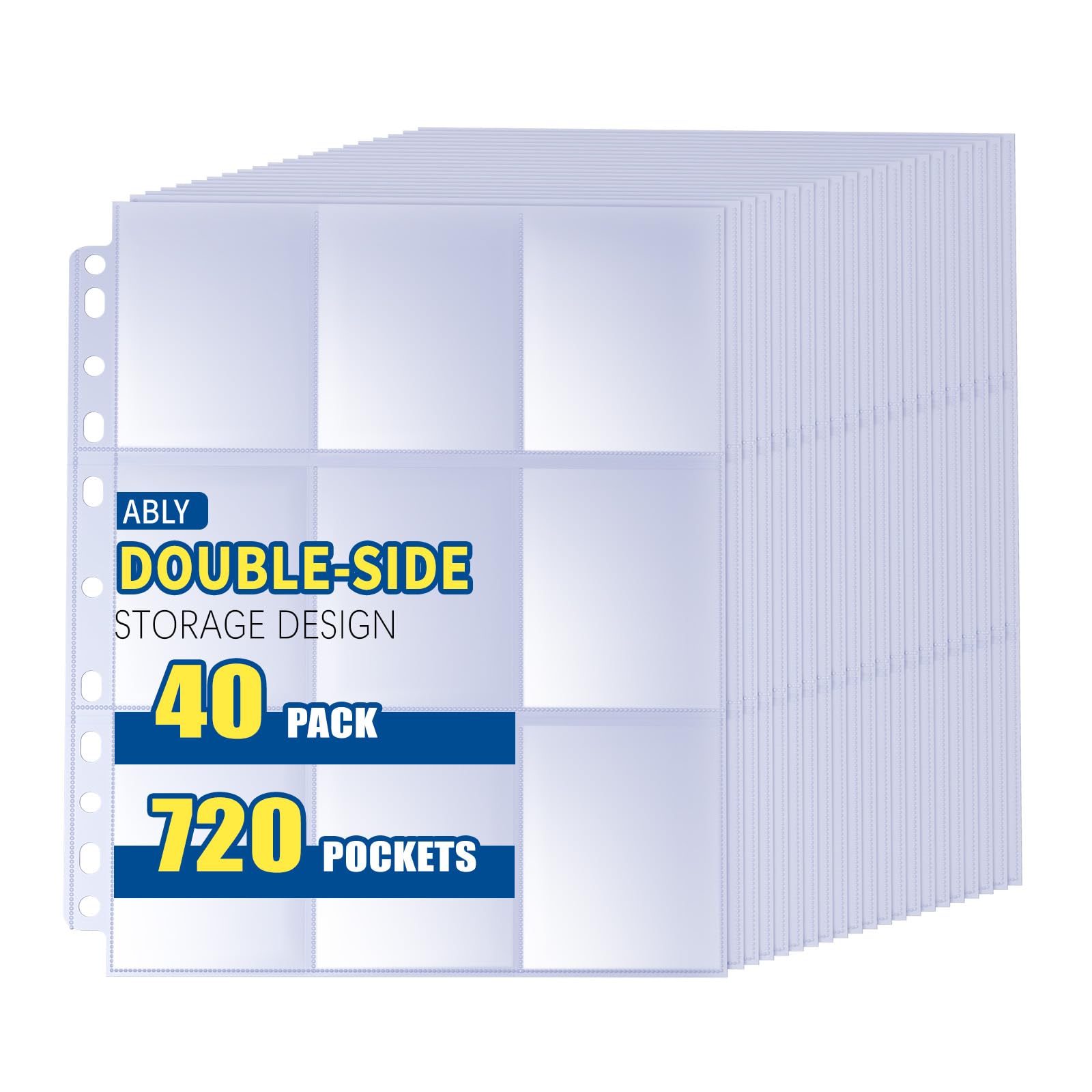 baseball card 9 pocket sleeves 900 Pockets Binder Double Sided Pockets Black Page Photocard Holder Trading Board Game Card Protector no toxic Sooez 9 Pocket Page Protectors,