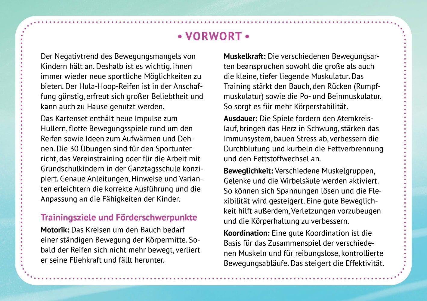 30 Hula-Hoop-Spiele für die Grundschule: Bildkarten zu Bewegungsspielen mit Reifen für Sportunterricht und Kinderturnen. Von schnellen Aufwärmspielen ... und innere Balance. 30 Ideen auf Bildkarten)