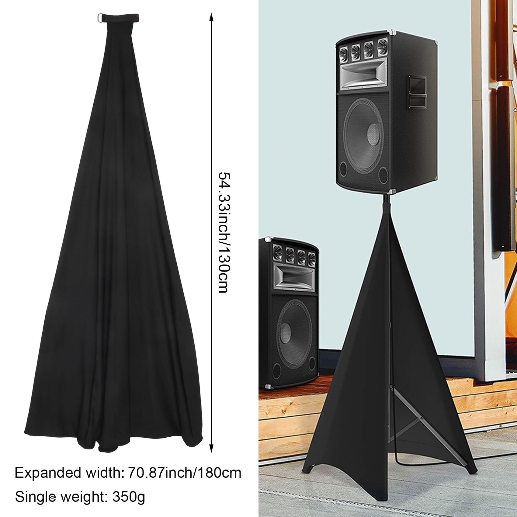 Cubierta universal para altavoces de DJ con luz y material de poliéster elástico, 2 unidades