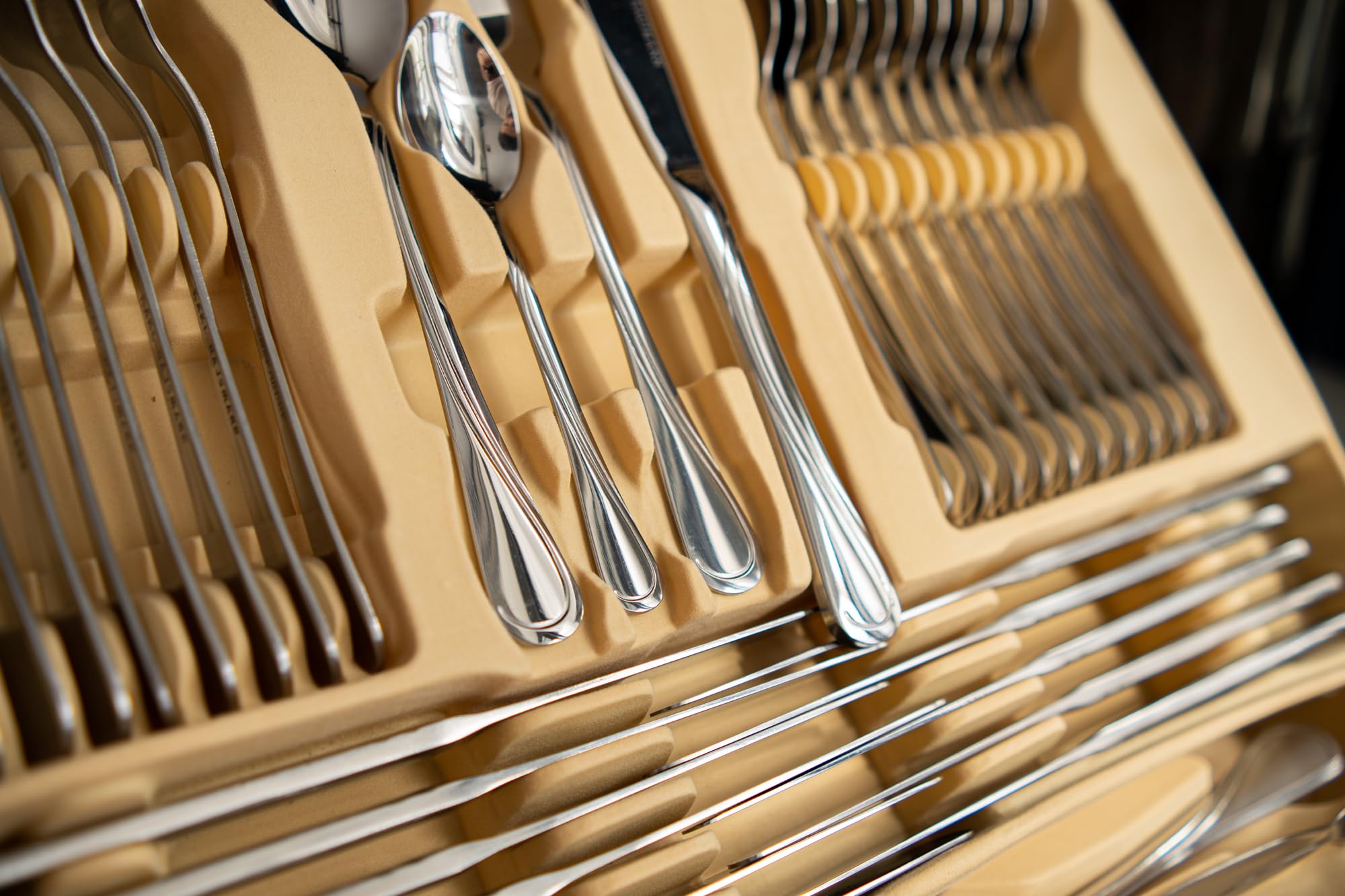 KARL HAUSMANN Set Posate 12 Persone, 72 Pezzi in Acciaio Inox 18/0 con Valigetta - Servizio Posate con Coltelli Forchette Cucchiai + Posate da Servizio, Lucido, Lavabili in Lavastovigli