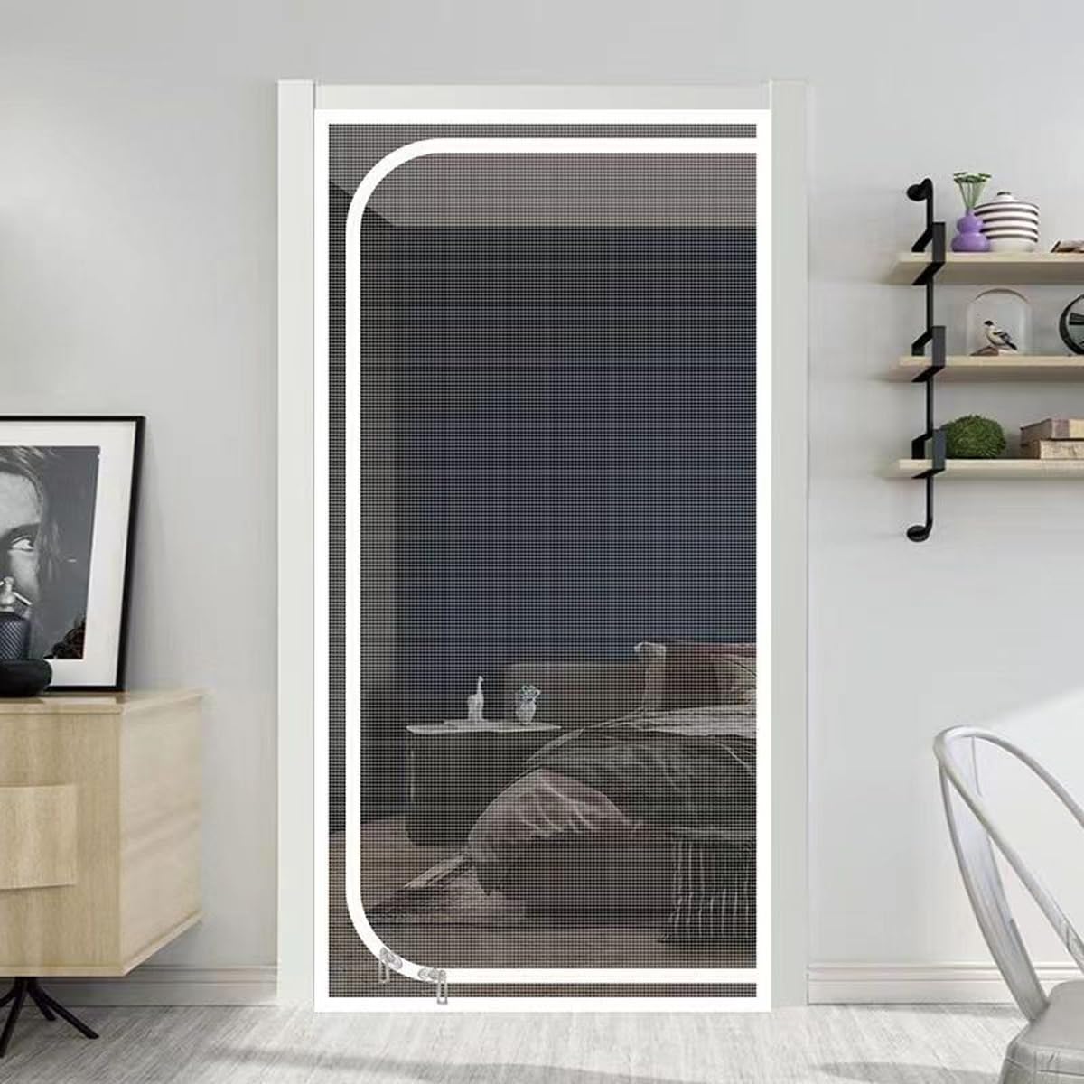 Katzen-Türgitter, Passend for Türgrößen Von 150 cm X 220 cm, Verdickte, Katzenresistente Gittertür for Wohnzimmer, Schlafzimmer, Küche, Terrasse, Kratzfestes Gitter for Hunde Und Katzen (Color : B,