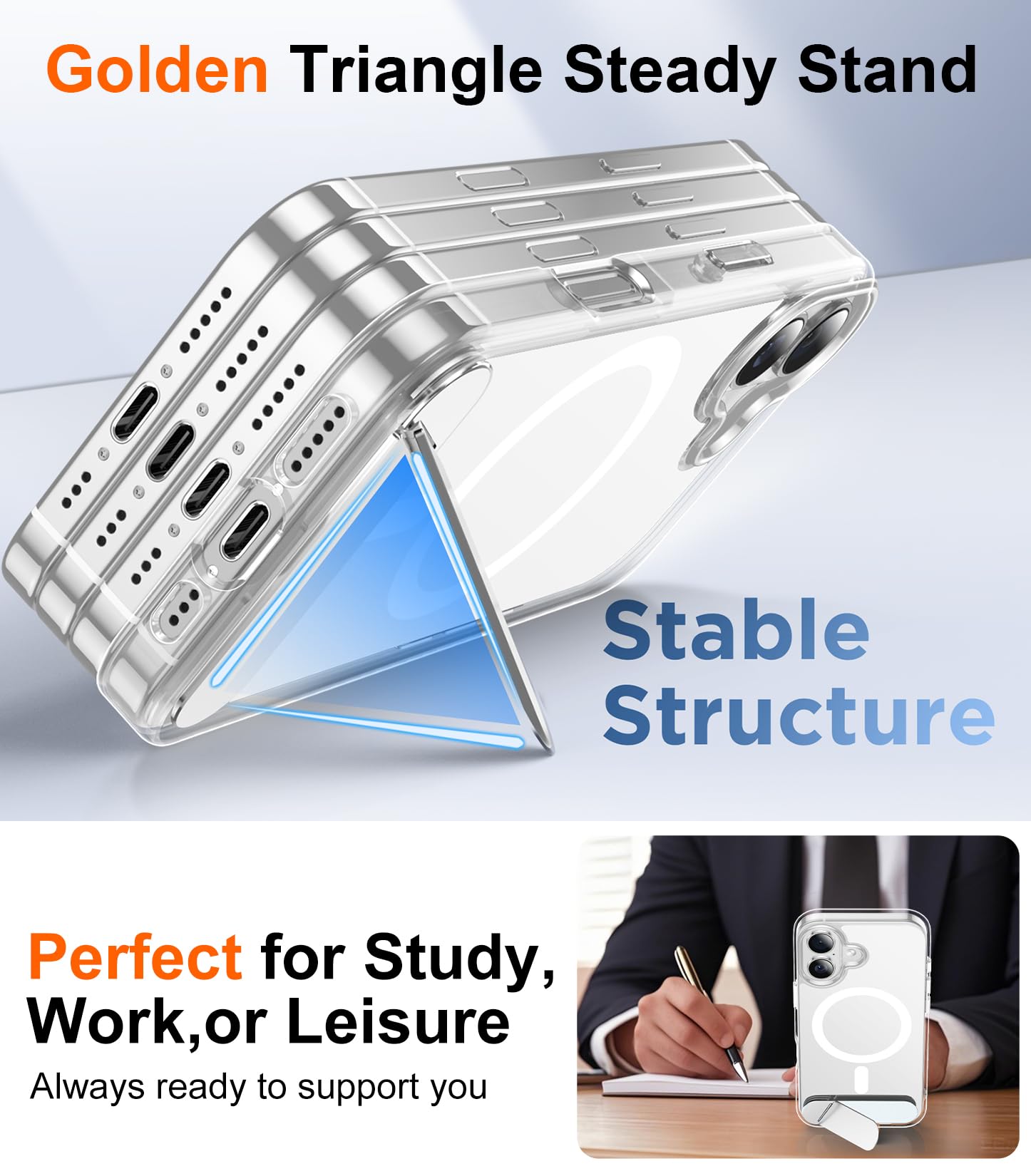 Temdan Magnetic Compatible With IPhone 14 Pro Max Case, [Built-in Invisible Kickstand][Compatible With