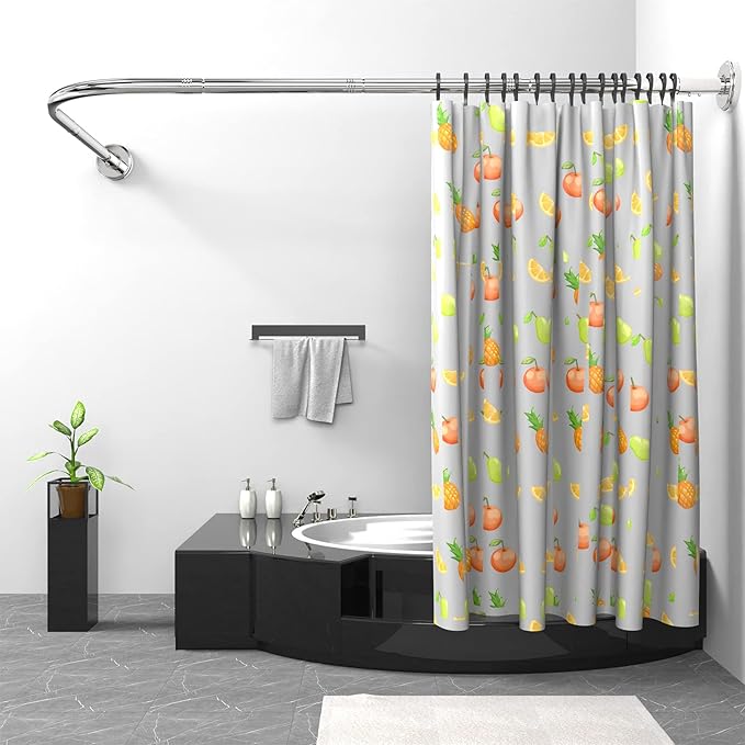 Misounda Shower Curtain Rail L Shape, Stainless Steel Shower Rail