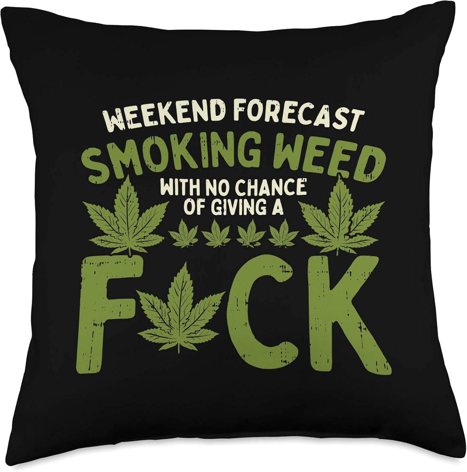 Weekend Forecast Smoking Weed Cannabis 420 THC Stoner Gift Throw Pillow