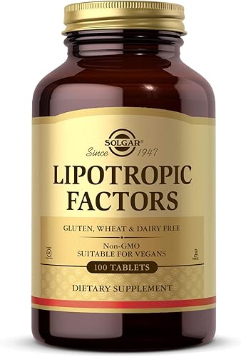 Solgar Factores lipotrópicos, 100 tabletas - Soporte hepático - Vegano, sin gluten, sin lácteos, Kosher - 33 porciones