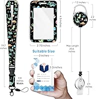 Vista 2 de Lindo soporte para insignia de dinosaurio con carrete retráctil y cordón separable, clips de insignia, carrete retráctil de alta resistencia