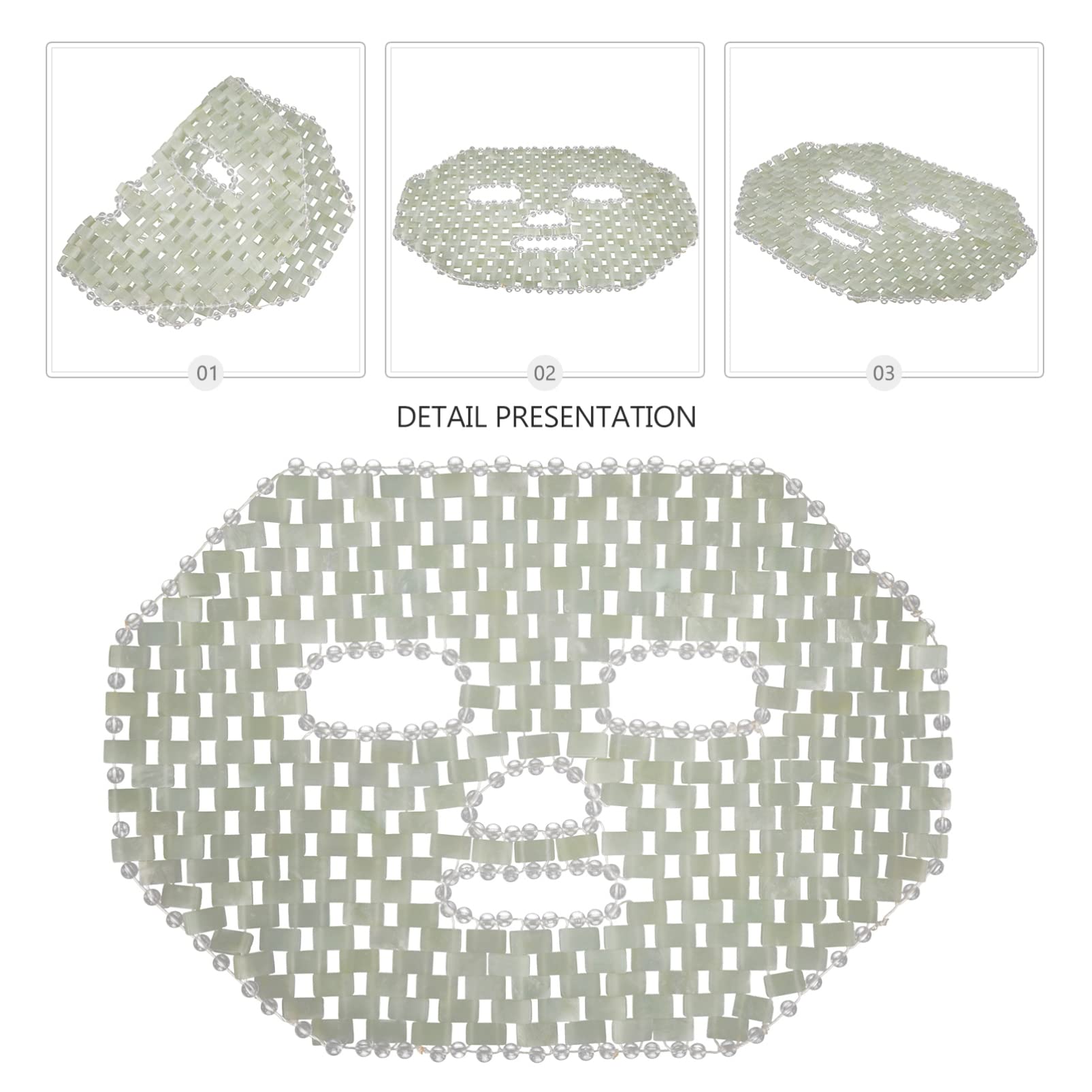 Masque de Jade Visage, Masque Rafraîchissant, Modèle Femme | Réduit le Gonflement du Visage, Aide au Refroidissement, Format à Glisser un Paquet