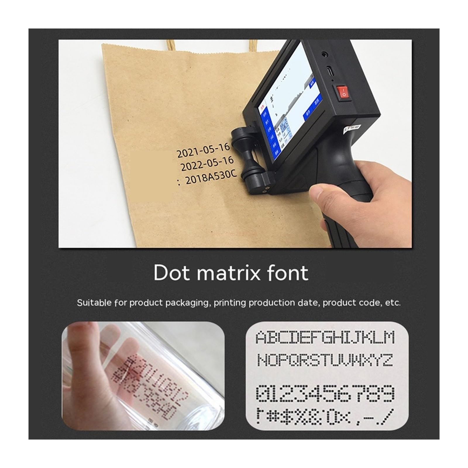 Stampante a getto d'inchiostro portatile, Stampante a getto d'inchiostro intelligente da 12,7 mm a termica portatile di piccole dimensioni(Inkjet Printer)