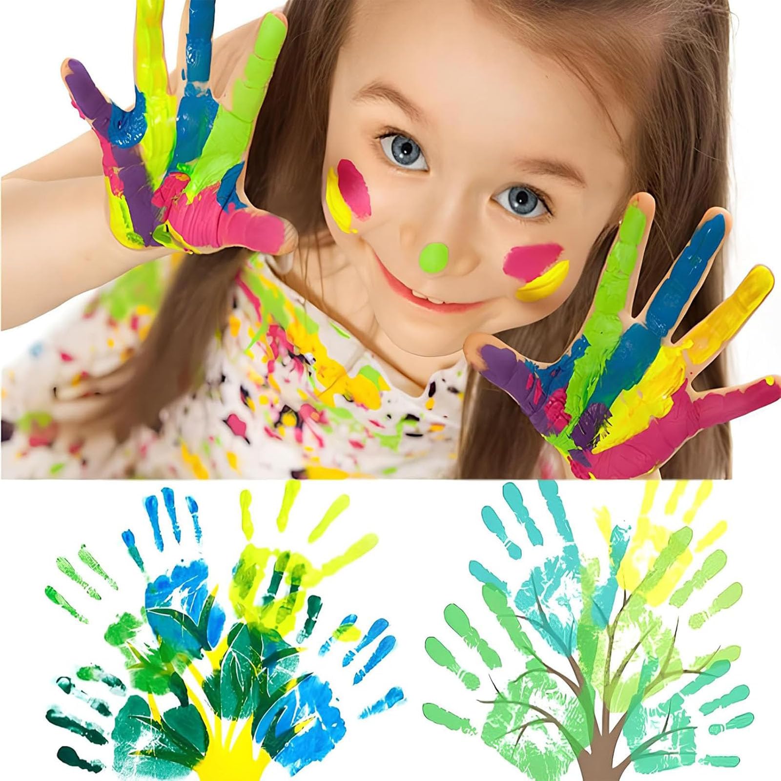 Tampons encreurs 8 couleurs pour enfants Encre pour empreintes DIY Stamp Peinture de doigt Utilisation pour albums de découpe, cartes de timbres de bricolage, cadeaux pour enfants