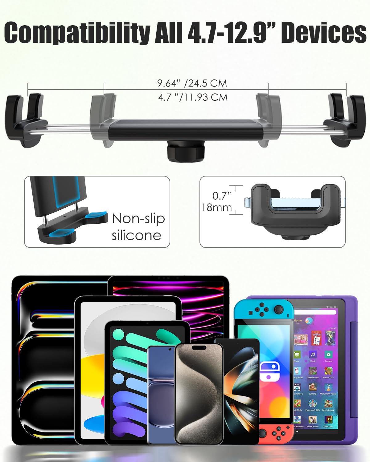 Specchietto retrovisore per auto con supporto per cellulare