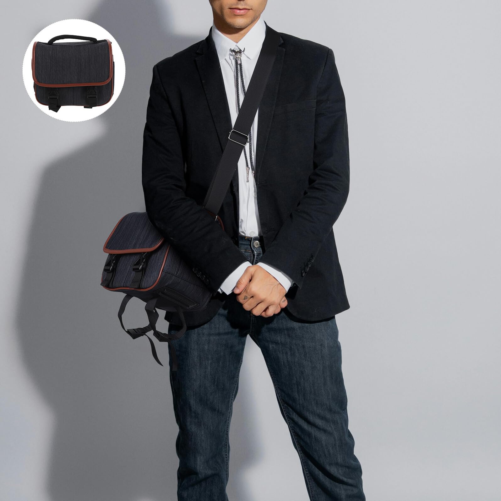 Mikinona Borsa Tracolla per Fotocamera Digitale Reflex e Mirrorless Custodia Protettiva in Nylon Resistente per Trasporto Accessori con Tasche Interne e Divisori per Organizzare